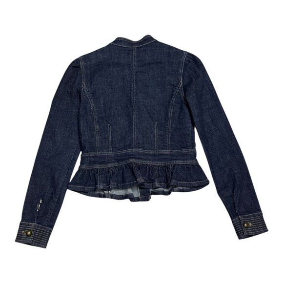 PILCRO ANTHROPOLOGIE Cropped Designer Denim Jean Jacket Womens Small - Picture 5 of 5